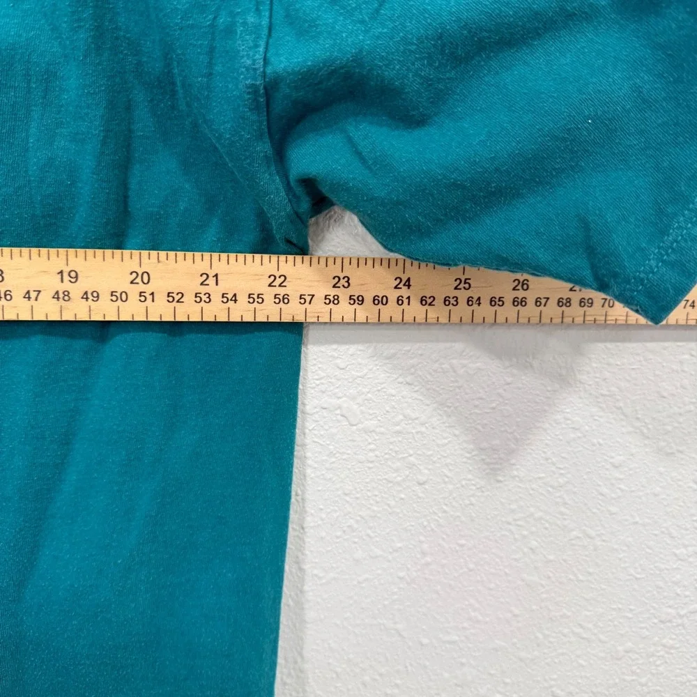 Champion Mens Teal Green Script Logo Graphic T-Shirt 2XL Cotton Short Sleeve - Picture 6 of 8